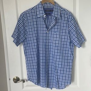 Men’s Nautical Large Short Sleeve Button Down Slim Fit Wrinkle Resistant Shirt